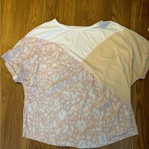 XL! Khaki, light pink and white top!